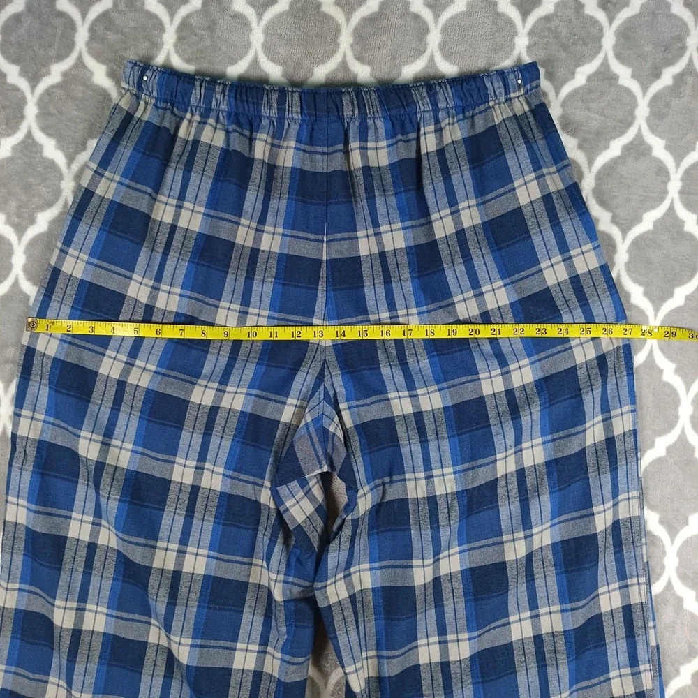 Savage X Fenty Pajama Set Women Plus Size 20 Blue Plaid Two Piece Sleepwear Cozy